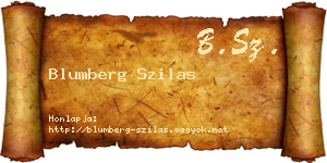 Blumberg Szilas névjegykártya